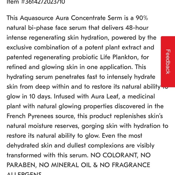 Biotherm aquasource aura concentrate 50ml - Picture 3 of 3